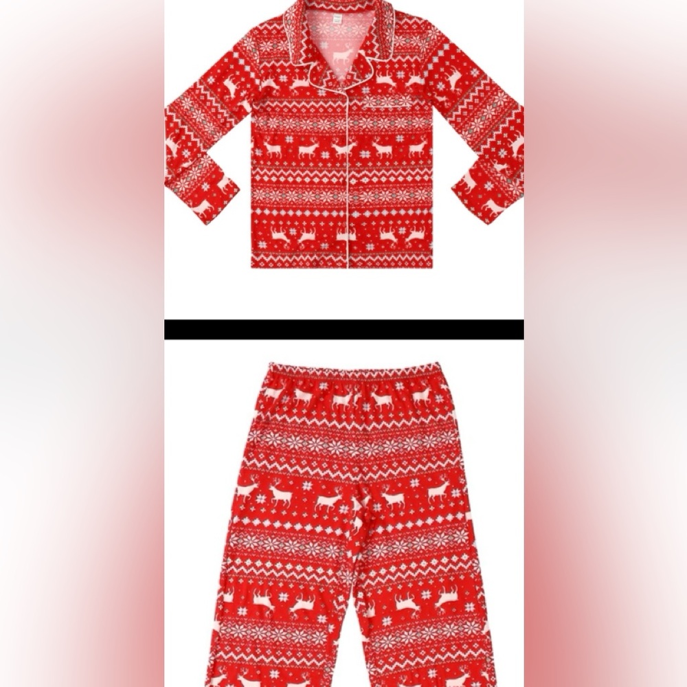 New Festive fair isle women’s Pajamas set  L